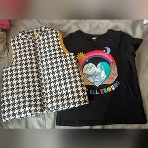 Puffer Vest & Love Rainbow T-Shirt Size S - L Girls